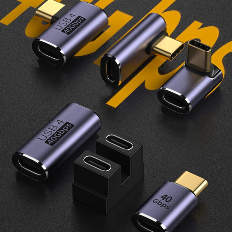 40Gbps USB-C / Type-C オスからメス エルボーアダプター、Type-C 4.0 M to F エルボー 1