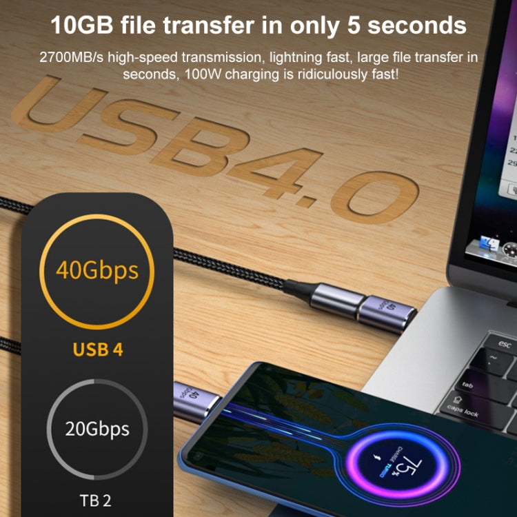 40Gbps USB-C / Type-C オスからメスアダプター、Type-C 4.0 M to F