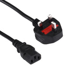 BS-1363/A LP-60L UKプラグからC13電源ケーブル ヒューズ付き PC＆プリンター＆スキャナー用、長さ：3m