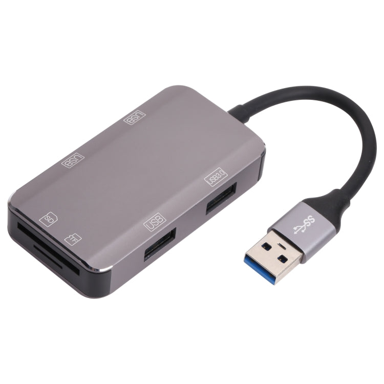 NK-3049HD 6in1 USBオス-MS/TFカードスロット＋USB 3.0＋3 USB 2.0メスアダプター、NK-3049HD
