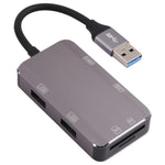 NK-3049HD 6in1 USBオス-MS/TFカードスロット＋USB 3.0＋3 USB 2.0メスアダプター、NK-3049HD