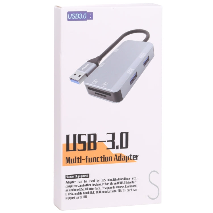 NK-3049HD 6in1 USBオス-MS/TFカードスロット＋USB 3.0＋3 USB 2.0メスアダプター、NK-3049HD