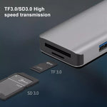 NK-3049HD 6in1 USBオス-MS/TFカードスロット＋USB 3.0＋3 USB 2.0メスアダプター、NK-3049HD