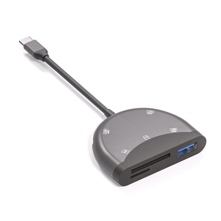NK-3039 5in1 USB-C / Type-Cオス-TF/SDカードスロット＋3 USBメスアダプター、NK-3039