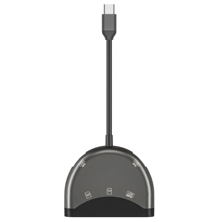 NK-3039 5in1 USB-C / Type-Cオス-TF/SDカードスロット＋3 USBメスアダプター、NK-3039