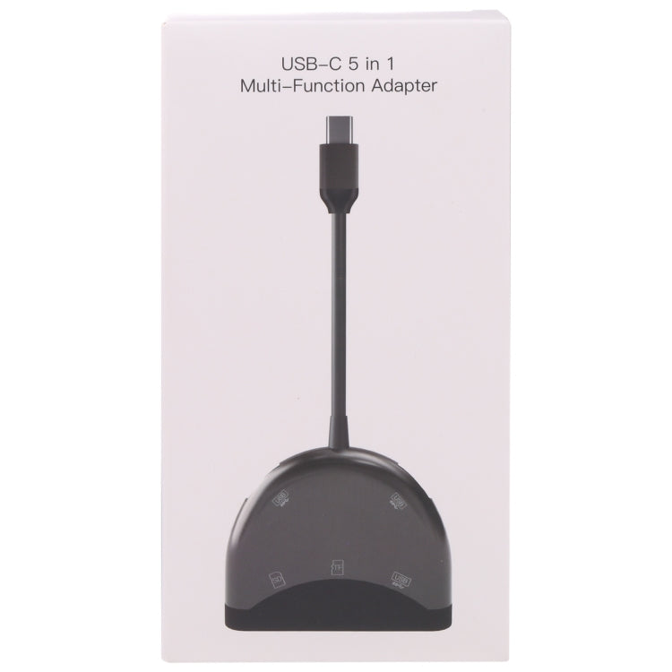 NK-3039 5in1 USB-C / Type-Cオス-TF/SDカードスロット＋3 USBメスアダプター、NK-3039