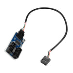 Rocketek HC427 9ピン USB2.0 ハブアダプター 1対2分配回路基板、1対2