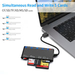 Rocketek CR7 USB3.0 多機能カードリーダー CF / XD / MS / SD / TF カード 7 イン 1、USB3.0