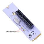 NGFF M.2 キー M から PCI-E 1X / 4X / 8X / 16X グラフィックスカードマイニングスロットアダプター ライザーコンバーターカード LED & 4ピン電源ケーブル付き、VER003 4ピン電源ケーブル付き