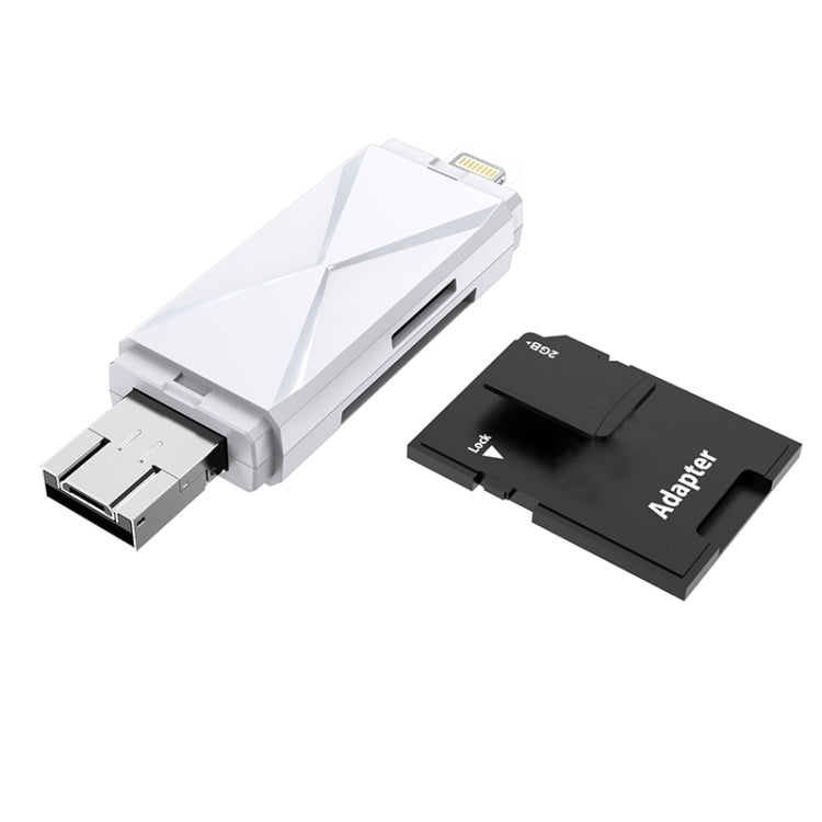 ADS-208 8ピン+USB+マイクロUSB 多機能カードリーダー
