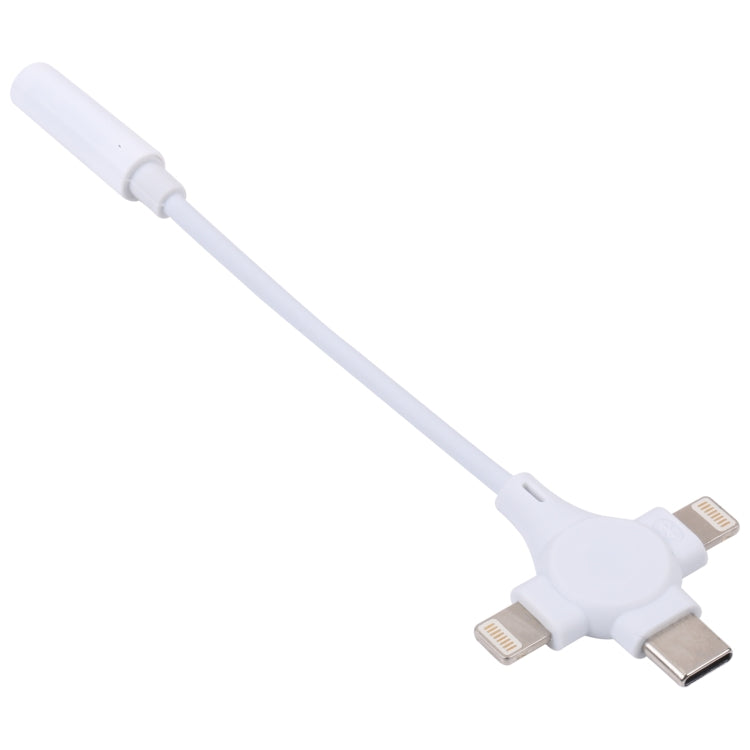 デュアル8ピン+USB-C/Type-Cオスから3.5mmメスデジタルオーディオアダプターケーブル