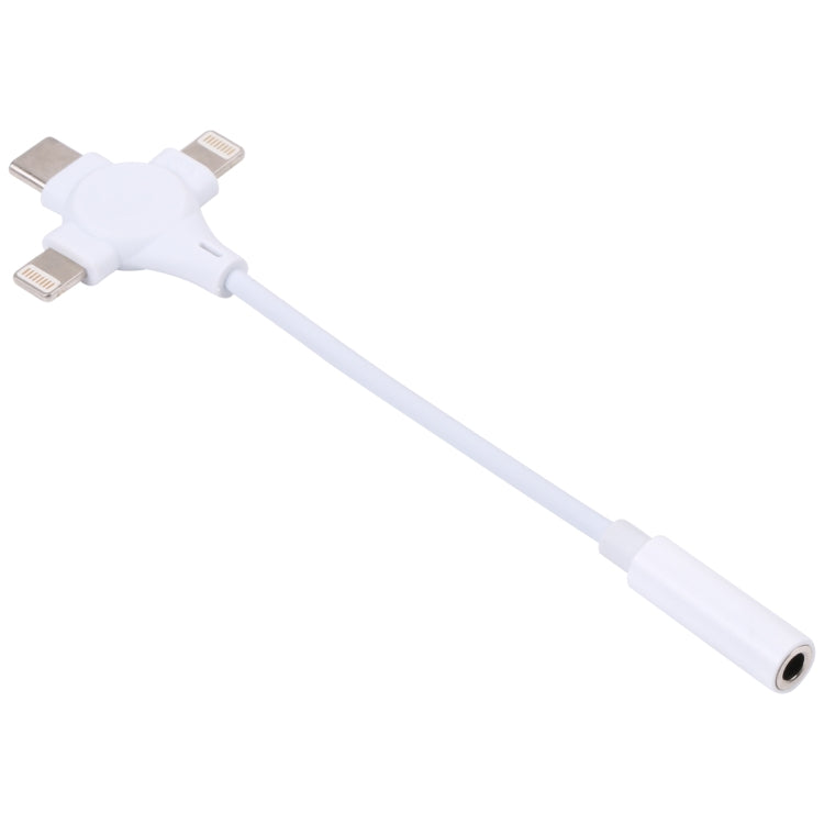 デュアル8ピン+USB-C/Type-Cオスから3.5mmメスデジタルオーディオアダプターケーブル