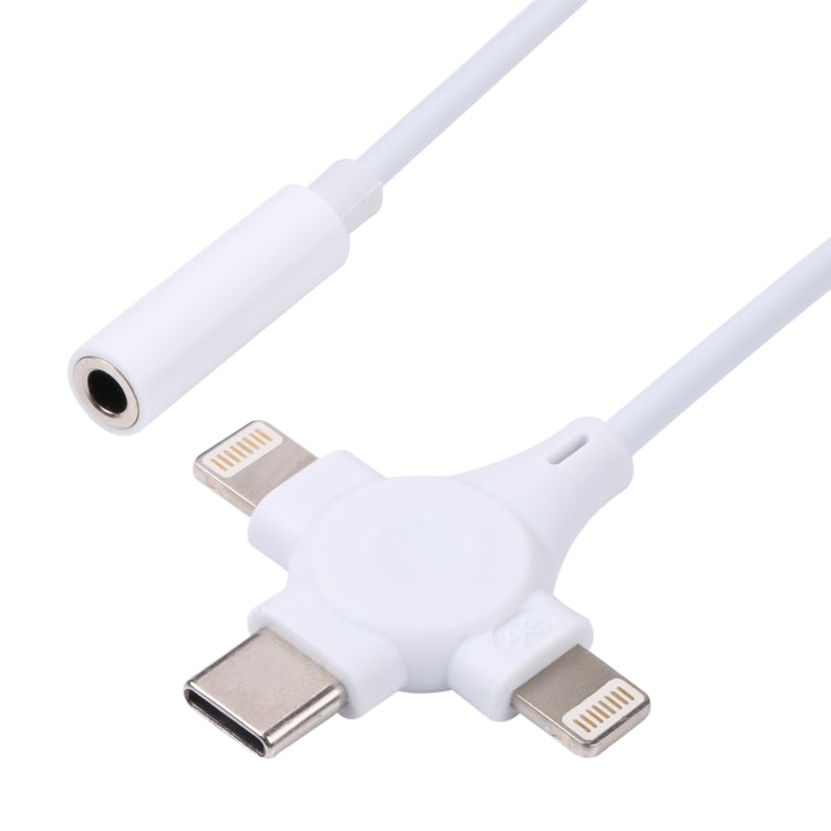 デュアル8ピン+USB-C/Type-Cオスから3.5mmメスデジタルオーディオアダプターケーブル