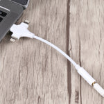 デュアル8ピン+USB-C/Type-Cオスから3.5mmメスデジタルオーディオアダプターケーブル