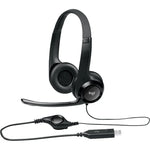 Logitech H390 USB 有線ヘッドセット ステレオヘッドホン ノイズキャンセリングマイク付き