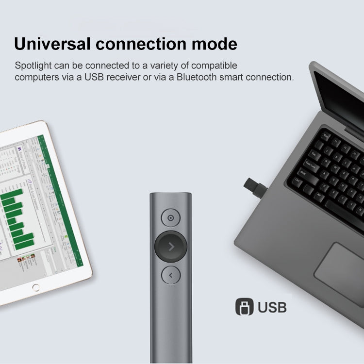Logitech Spotlight 2.4GHz USBワイヤレスプレゼンター PPTリモコンフリップペン, Spotlight (グレー), Spotlight (ゴールド)