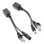 2in1 RJ45 POEインジェクター＆スプリッターケーブルセット 2.1x5.5mm メス＆オスDCジャック付き、2.1x5.5mm メス