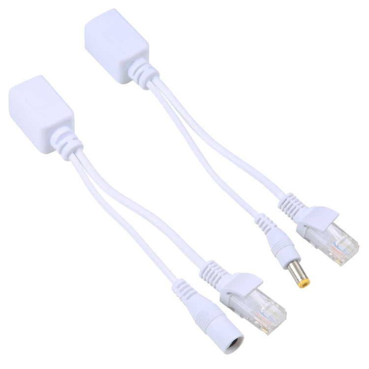 2in1 RJ45 POEインジェクター＆スプリッターケーブルセット 2.1x5.5mm メス＆オスDCジャック付き、2.1x5.5mm メス