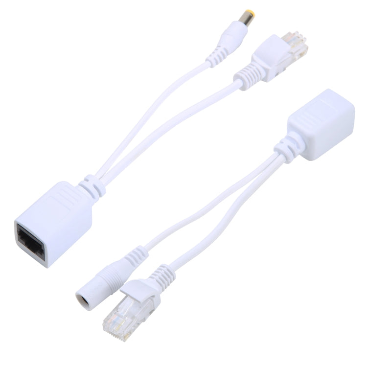 2in1 RJ45 POEインジェクター＆スプリッターケーブルセット 2.1x5.5mm メス＆オスDCジャック付き、2.1x5.5mm メス