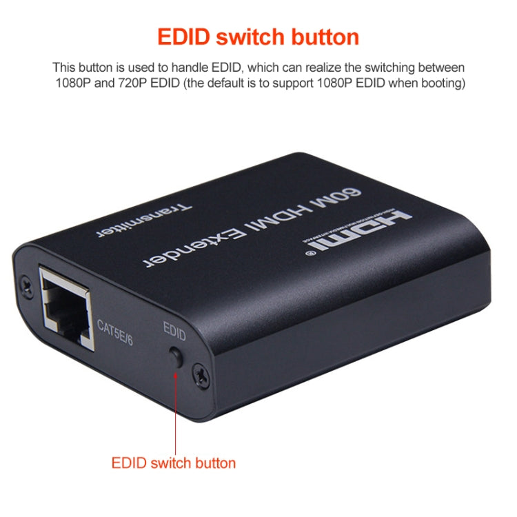 BOWU BW-HE60U 60m HDMIからRJ45ネットワークエクステンダー、1080P 60m