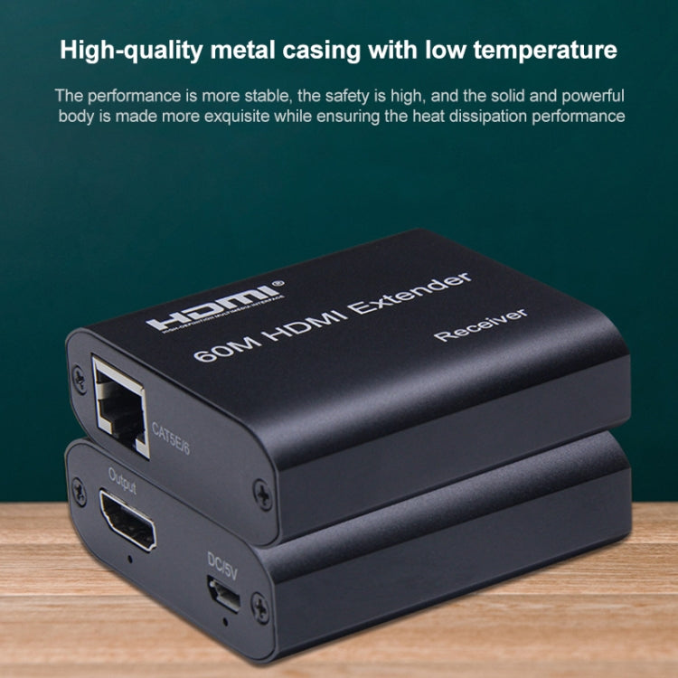 BOWU BW-HE60U 60m HDMIからRJ45ネットワークエクステンダー、1080P 60m