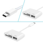 NK103TC 3-in-1 USB-C / Type-C オス to SD + TF + USB メス カメラリーダー, NK103TC