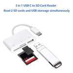 NK103TC 3-in-1 USB-C / Type-C オス to SD + TF + USB メス カメラリーダー, NK103TC