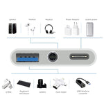 3-in-1 USB-C / Type-C オス to Type-C + USB + 3.5mm メス OTG アダプター, 3-in-1 OTG アダプター