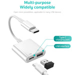 S-211 2in1 USB-C / Type-C オス to Type-C + USB メス カメラアダプター、S-211