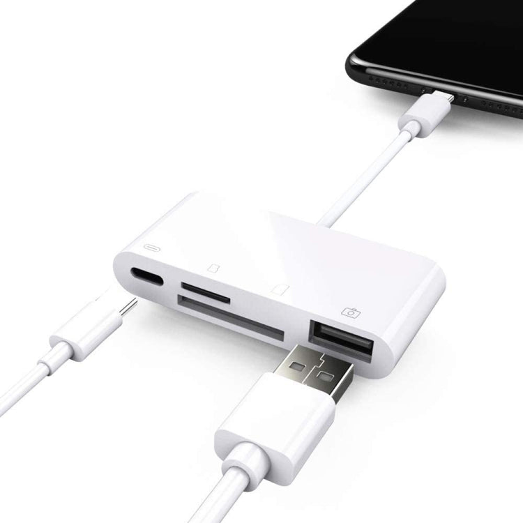 NK108LTC 4in1 USB-C オス to SD + TF + USB + Type-C メス カメラリーダー、NK108LTC