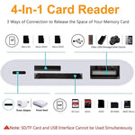 NK108LTC 4in1 USB-C オス to SD + TF + USB + Type-C メス カメラリーダー、NK108LTC