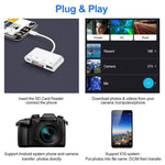 NK108LTC 4in1 USB-C オス to SD + TF + USB + Type-C メス カメラリーダー、NK108LTC