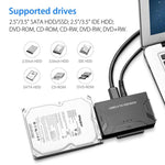 SATA / IDEからUSB 3.0アダプター 2.5 / 3.5インチハードドライブアダプターケーブルコンバーター、USプラグ、PC2404、PC2404AU、PC2404EU、PC2404UK
