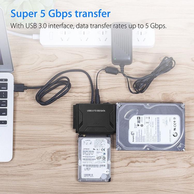 SATA / IDEからUSB 3.0アダプター 2.5 / 3.5インチハードドライブアダプターケーブルコンバーター、USプラグ、PC2404、PC2404AU、PC2404EU、PC2404UK