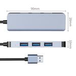 4in1 USB to USB3.0x4 ハブアダプター ケーブル長: 1.2m BYL-2013U3 12cm