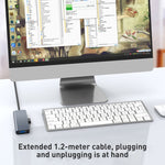 4in1 USB to USB3.0x4 ハブアダプター ケーブル長: 1.2m BYL-2013U3 12cm