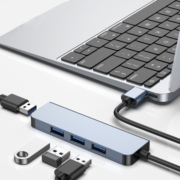 4in1 USB to USB3.0x4 ハブアダプター ケーブル長: 1.2m BYL-2013U3 12cm