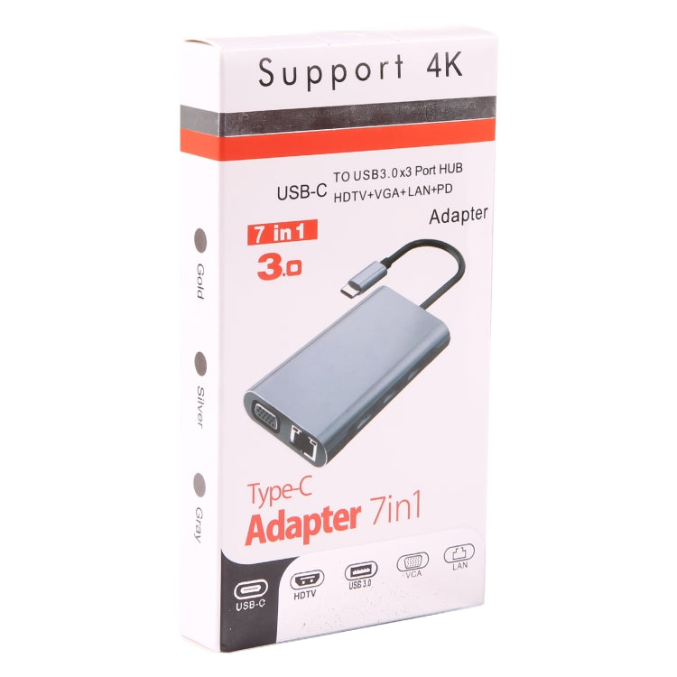 BYL-2111U3 7in1 USB-C / Type-C to USB ドッキングステーションハブアダプター BYL-2111U3