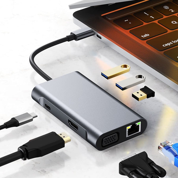 BYL-2111 7in1 USB-C / Type-C to USB ドッキングステーションハブアダプター BYL-2111