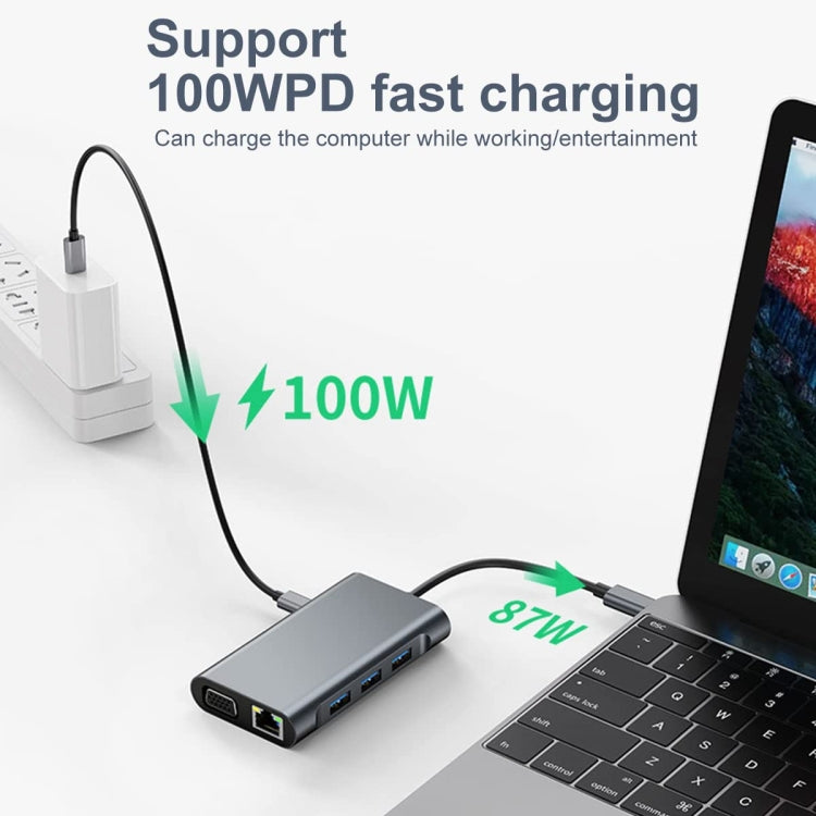 BYL-2111 7in1 USB-C / Type-C to USB ドッキングステーションハブアダプター BYL-2111