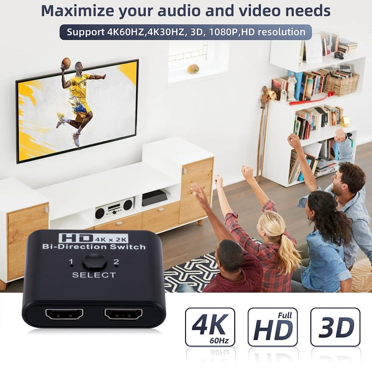 2入力1出力 4K HDビデオ双方向HDMIスイッチャー SL