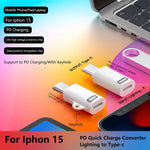8ピンメスからUSB-C / Type-Cオスアダプター Gen3、PD急速充電対応、Gen3