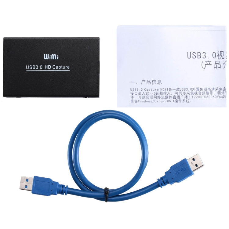 WIMI EC288 USB 3.0 HDMI 1080P ビデオキャプチャーデバイス ストリームボックス、ドライバー不要