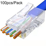 100個/パック Cat6e シールドなしパススルー RJ45コネクタ モジュラープラグ、Cat6e シールドなしパススルー
