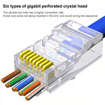 100個/パック Cat6e シールドなしパススルー RJ45コネクタ モジュラープラグ、Cat6e シールドなしパススルー