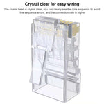 100個/パック Cat6e シールドなしパススルー RJ45コネクタ モジュラープラグ、Cat6e シールドなしパススルー