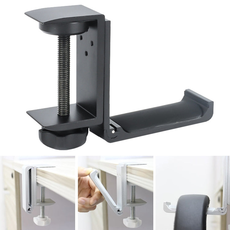 Desktop Lock Clip Type Metal Foldable Headset Stand Display Hanger, Desktop Lock Clip Type