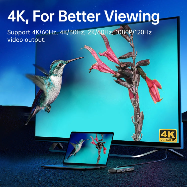ORICO PW11-8PC Type-C / USB-C 8-in-1 5Gbps多機能ドッキングステーション、PW11-8PC