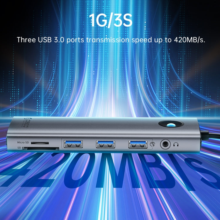 ORICO PW11-8PC Type-C / USB-C 8-in-1 5Gbps多機能ドッキングステーション、PW11-8PC