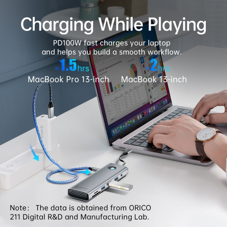 ORICO PW11-8PC Type-C / USB-C 8-in-1 5Gbps多機能ドッキングステーション、PW11-8PC
